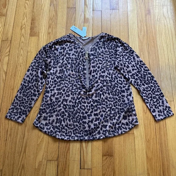 NWT Soft Surroundings Cheetah Blouse - Picture 1 of 4